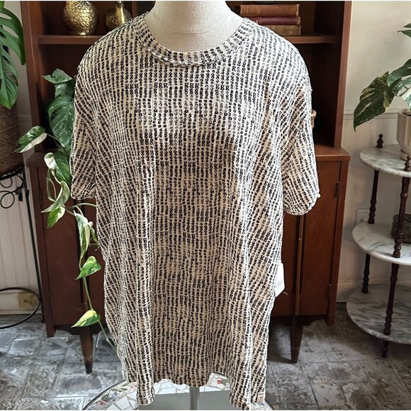 We The Free Bali Backpacker Tee Ecru Combo Medium Relaxed Fit Lightweight Knit - Picture 6 of 12